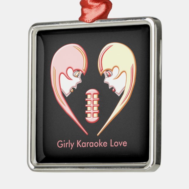 Girly BFF Karaoke Love Heart Metal Tree Decoration (Left)