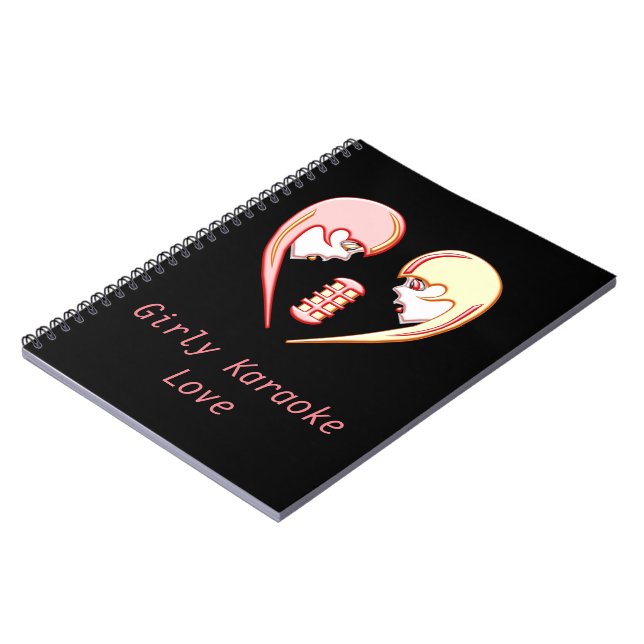 Girly BFF Karaoke Love Heart Notebook (Left Side)