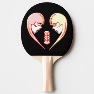 Girly BFF Karaoke Love Heart Ping Pong Paddle