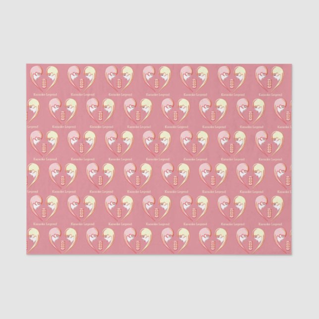 Girly BFF Karaoke Love Heart Tissue Paper (Front)