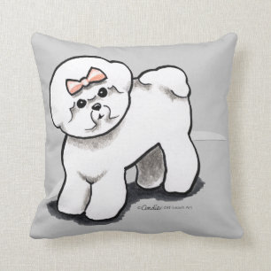 Girly Bichon Frise Cushion