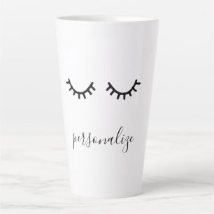 Girly Black Eyelashes Latte Mug