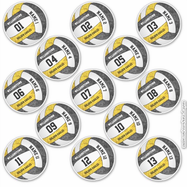 girly black gold volleyball players names custom (Front)