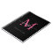 Girly Black Hot Pink Monogram Script Name Initial