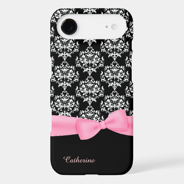 Girly Black & White Damask iPhone 6 Plus case (Back)