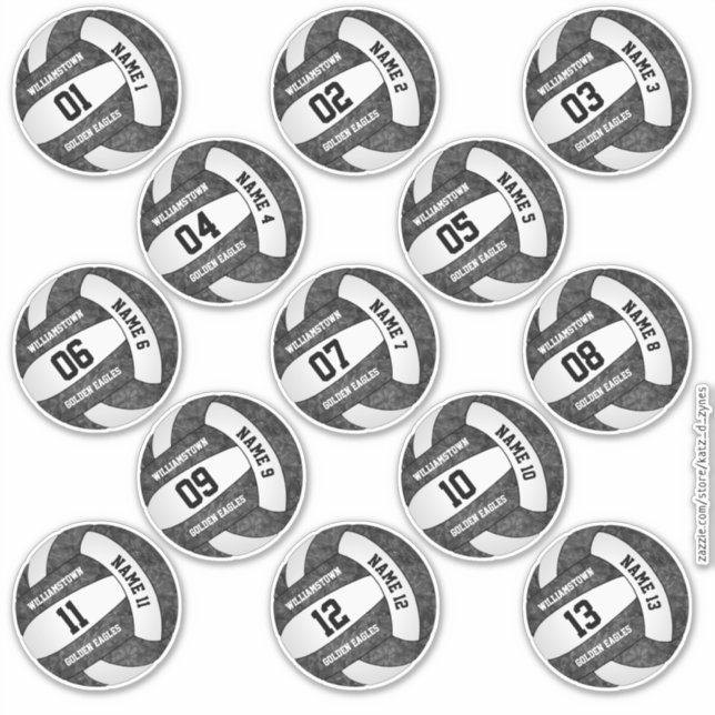 girly black white volleyball player names 13 (Front)