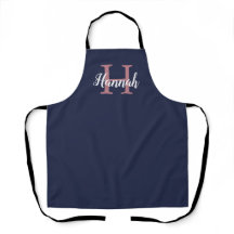 Girly Blue and Pink Script Monogram Name
