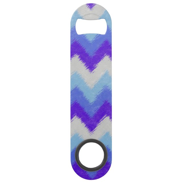 Girly Blue and White Bohemian Chevron Pattern (Front)