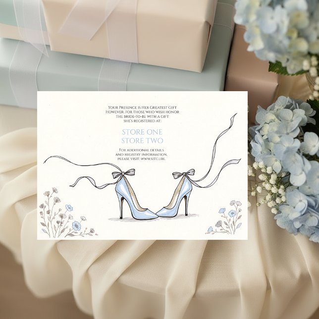 Girly Blue Heels Bridal Shower Enclosure Card (Girly Blue Heels Wedding Shower Enclosure Card
)