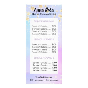 *~* Girly BLUE PINK Lashes Beauty Makeup  Glitter Rack Card