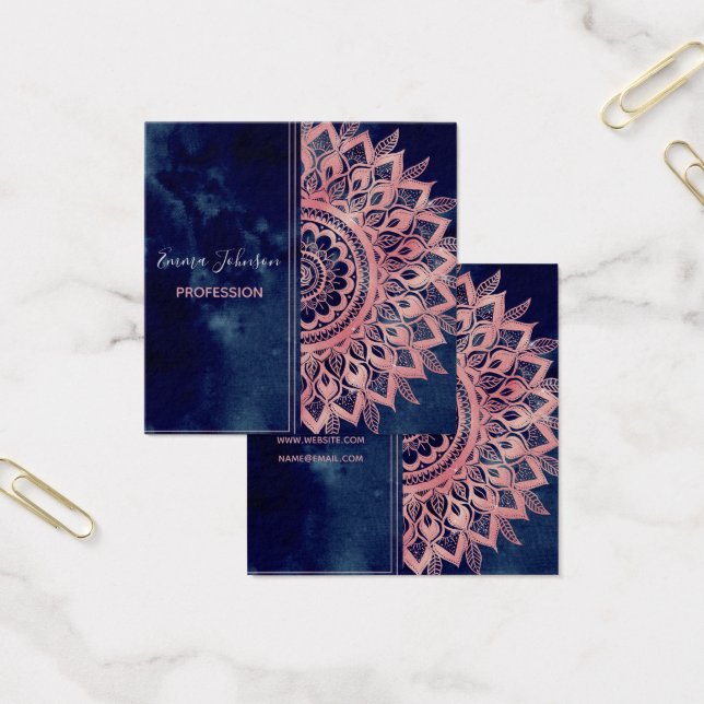 Girly Blue Pink Mandala Floral  (Office)