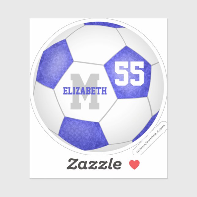 girly blue white personalised soccer (Sheet)