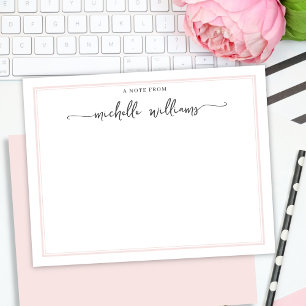 Girly Blush Border Stylish Calligraphy Script Card