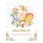 Girly Blush Floral Jungle Animals Safari Wild One