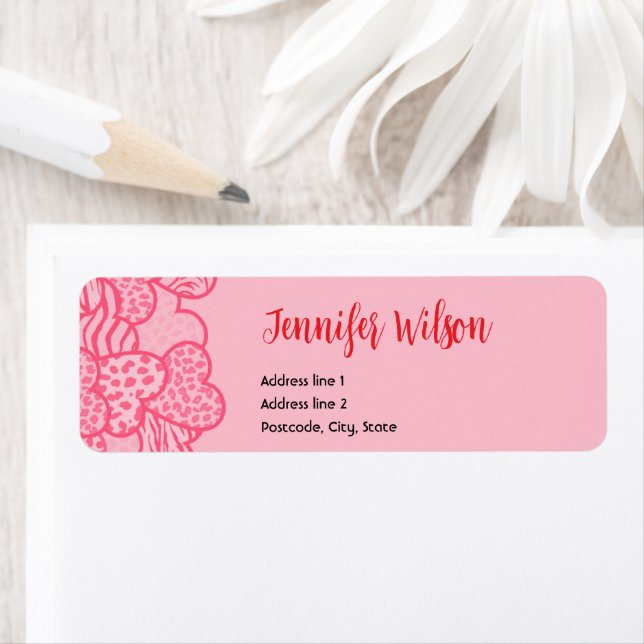 Girly Blush Pink Animal Print Hearts Valentine (Insitu)