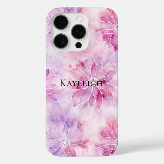 Girly Blush Pink Chic Lavender Floral   Case-Mate iPhone Case (Back)