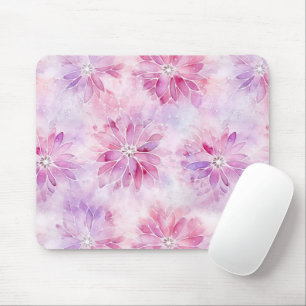 Girly Blush Pink Chic Lavender Floral Mouse Mat