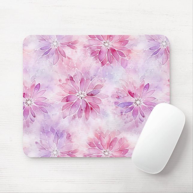 Girly Blush Pink Chic Lavender Floral  Mouse Mat (With Mouse)
