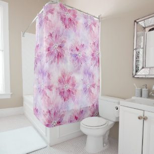 Girly Blush Pink Chic Lavender Floral   Shower Curtain