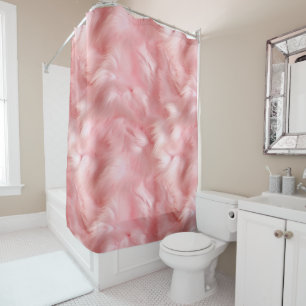Girly Blush Pink Faux Fur Wrapping Paper Shower Curtain