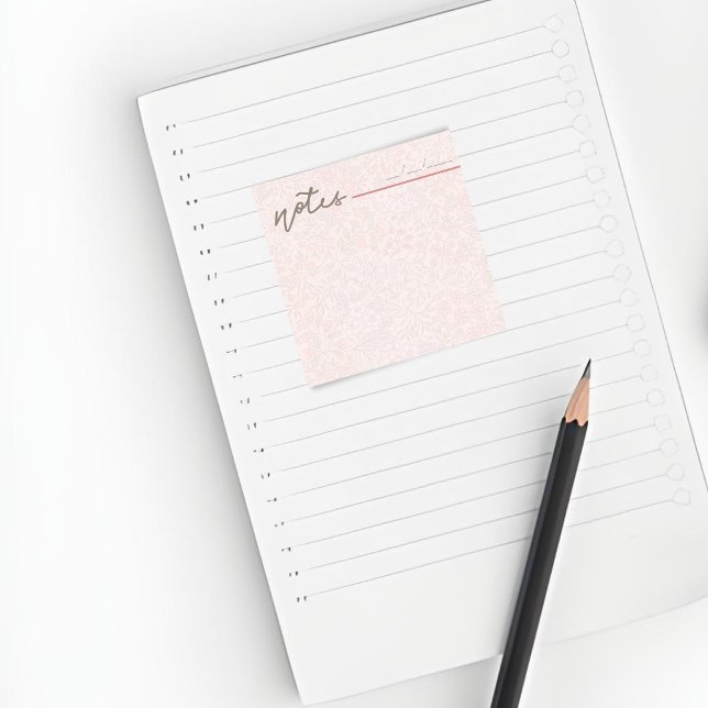 Girly Blush Pink Floral Notes—Cute Stationery Gift Post-it Notes (Creator Uploaded)