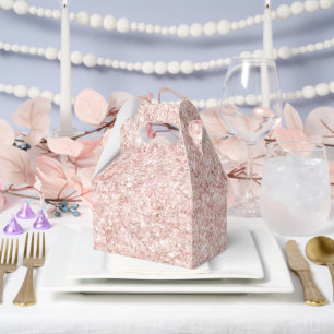 Girly Blush Pink Glitter Favour Box