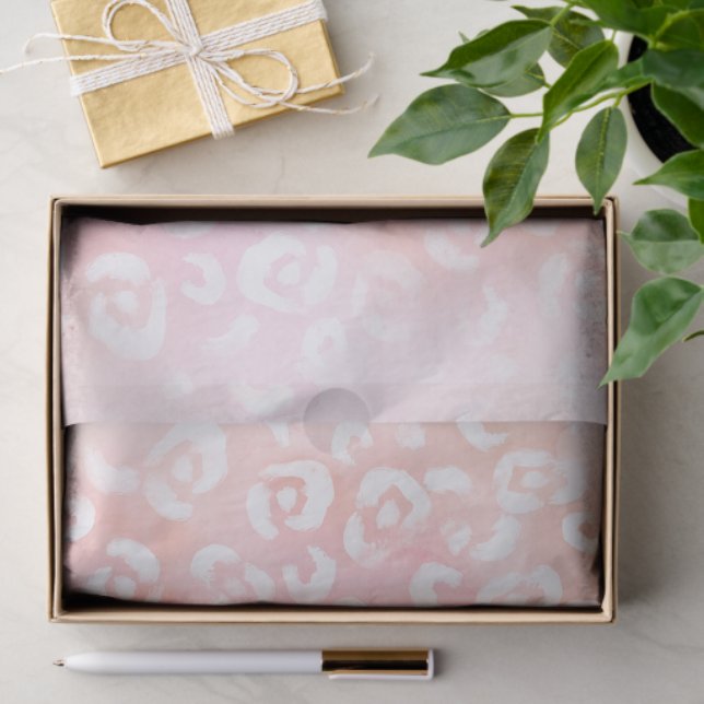 Girly Blush Pink Leopard Animal Birthday Tissue Paper (Gift)