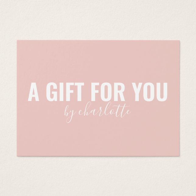 Girly Blush Pink Minimalist Gift Sertificate (Front)