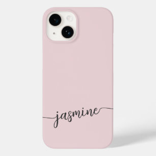 Girly Blush Pink Monogram Name Signature Script  C Case-Mate iPhone 14 Case