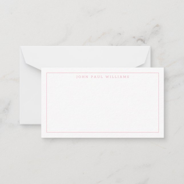 Girly Blush Pink Professional Formal Thin Border Card (Front)