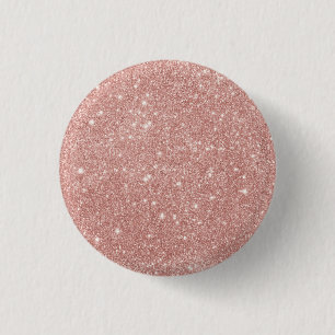 Girly Blush Pink Rose Gold Glitter 3 Cm Round Badge