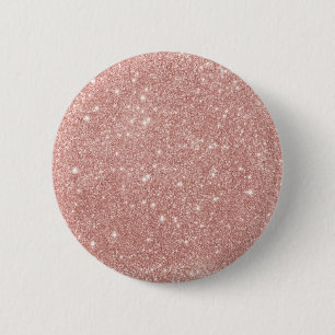 Girly Blush Pink Rose Gold Glitter 6 Cm Round Badge