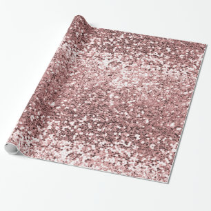 Girly Blush Pink Rose Gold Glitter Sparkle Luxury Wrapping Paper
