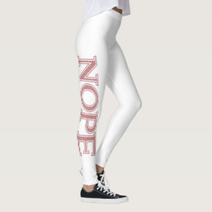 Girly Blush Pink Silver Glitter Sarcastic Nope Leggings