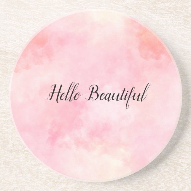 Girly Blush Pink Tie Dye Coaster (Front)