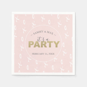 Girly Blush Pink Valentine's Day Cocktail Napkins