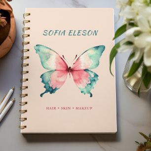 Girly Blush Pink Watercolor Butterfly Appointment Planner