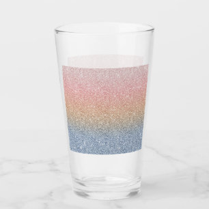 Girly Blush Rose Gold Blue Ombre Glitter Sparkles Glass