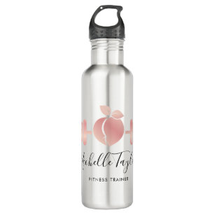 Girly Blush Rose Gold Fitness Trainer Business Car 710 Ml Water Bottle