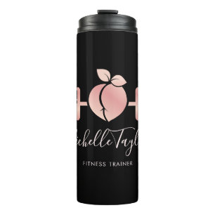Girly Blush Rose Gold Fitness Trainer Business Car Thermal Tumbler
