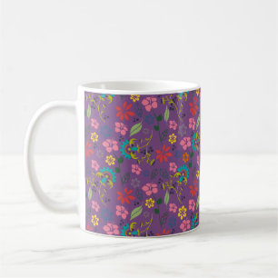 Girly Bohemian Colourful Flowers Coffee Mug