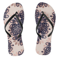 Girly Boho Rose Gold Blush Pink Navy Mandalas