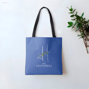 Girly boho watercolor initial H  Tote Bag