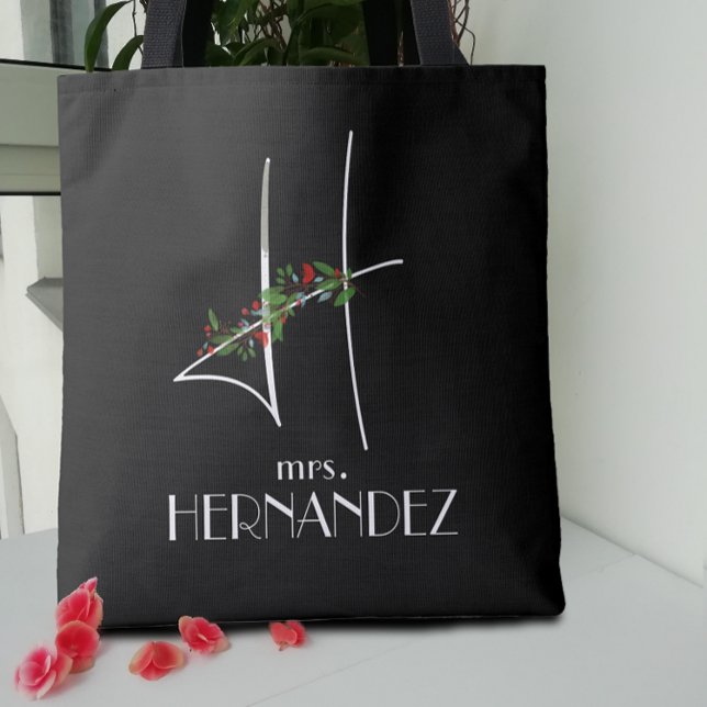 Girly boho watercolor initial H  Tote Bag (Creator Uploaded)