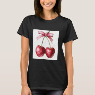 Girly Bow in Watercolor coquette Aesthetic Pink Bo T-Shirt