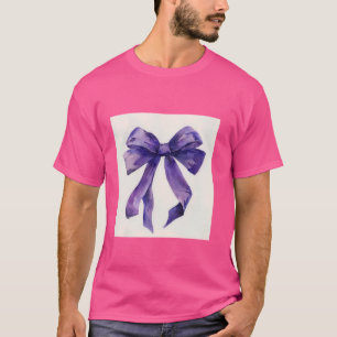 Girly Bow in Watercolor coquette Aesthetic purp T-Shirt