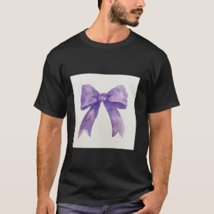 Girly Bow in Watercolor coquette Aesthetic purple T-Shirt