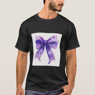 Girly Bow in Watercolor coquette Aesthetic purple T-Shirt