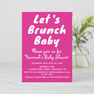 Girly Bright Pink Pretty Girl Baby Shower Party Invitation