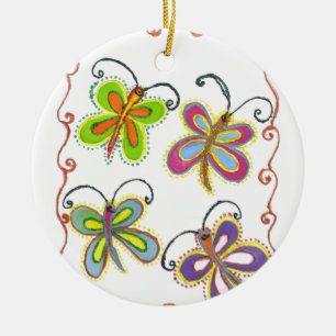 Girly Butterfly Ceramic Tree Decoration